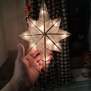 Kurt Adler‎ Capiz Bethlehem Star Christmas Tree Topper In Box EUC